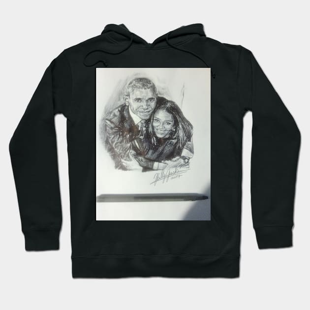 Barack Obama & Michelle Obama Portrait Hoodie by billyhjackson86